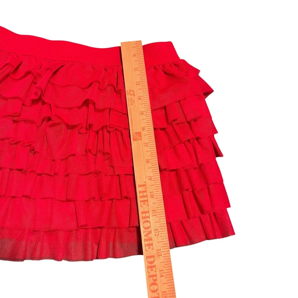 Circo Girls Red Ruffled Tiered Mesh Skirt Size XL 14-16